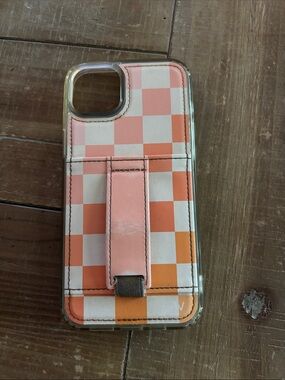 Pink Orange checkered Walli phone case